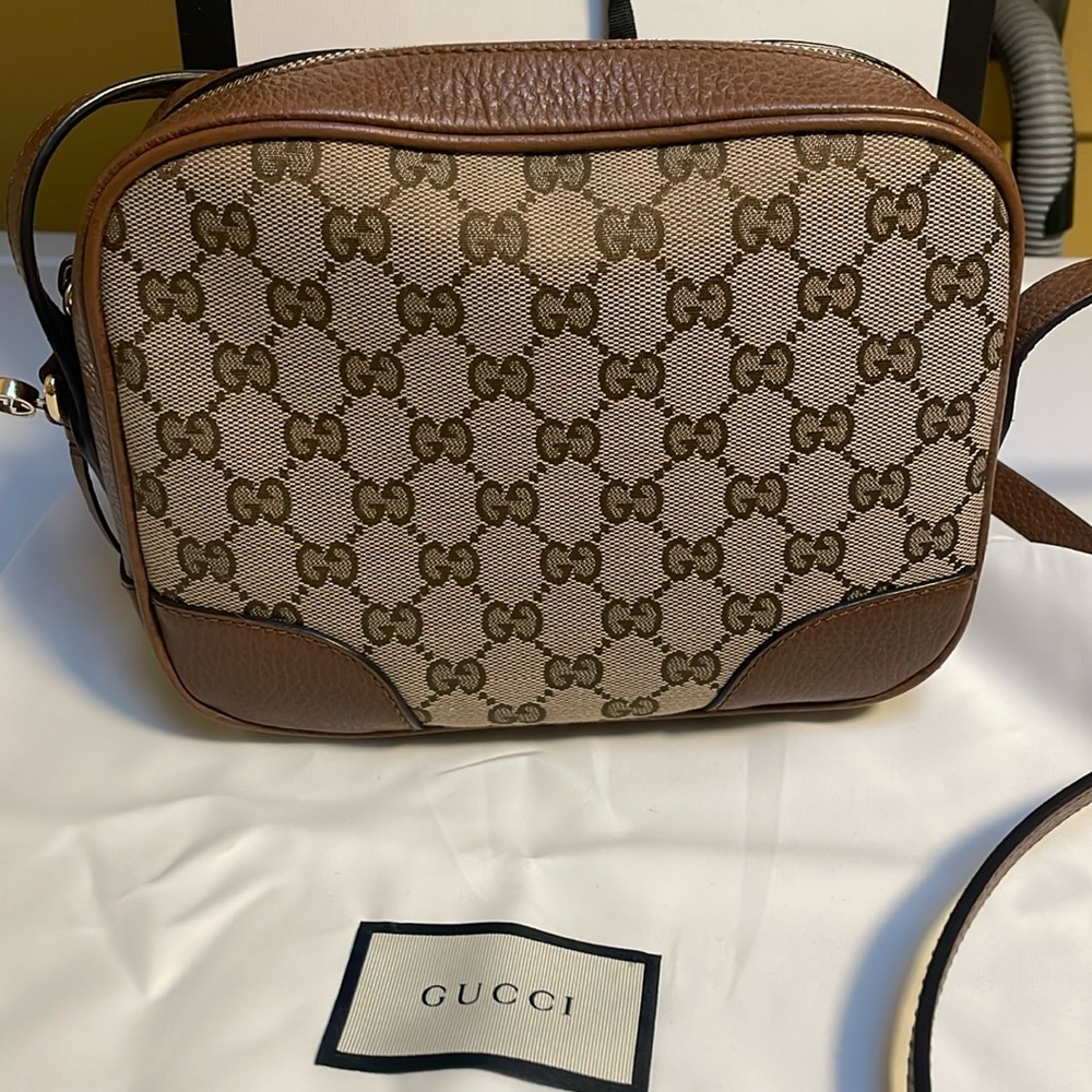 GUCCI Guccissima Beige Canvas Crossbody